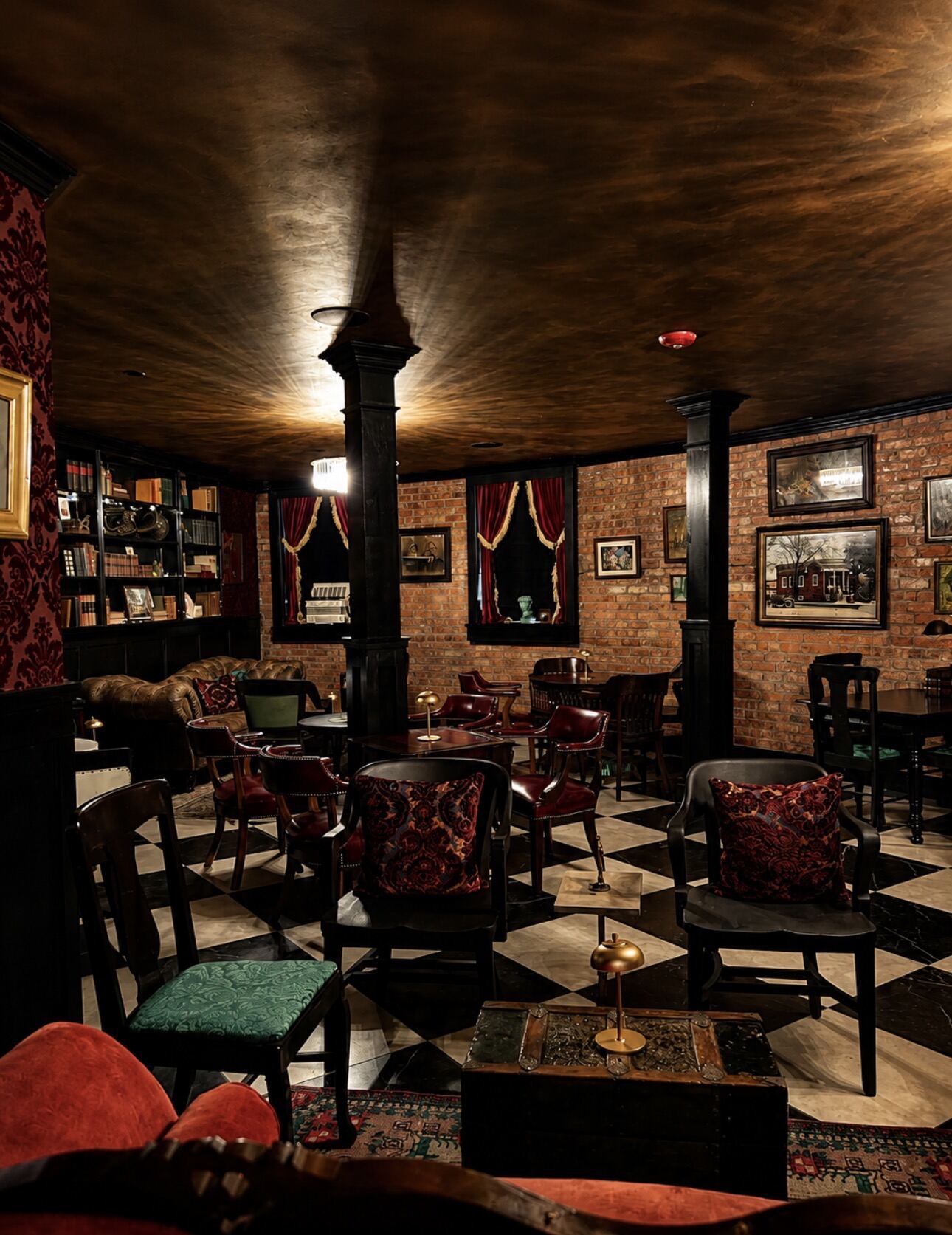 The full lounge at golden hour